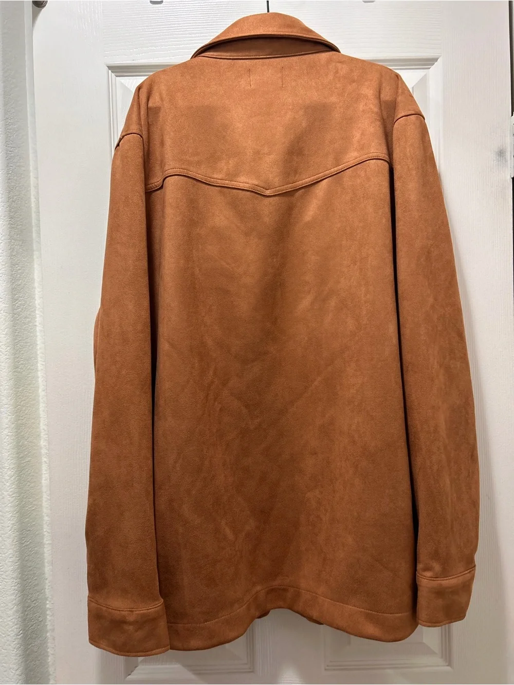 🤎FRYE Men's Button-Front Suede Jacket in Caramel Brown🤎